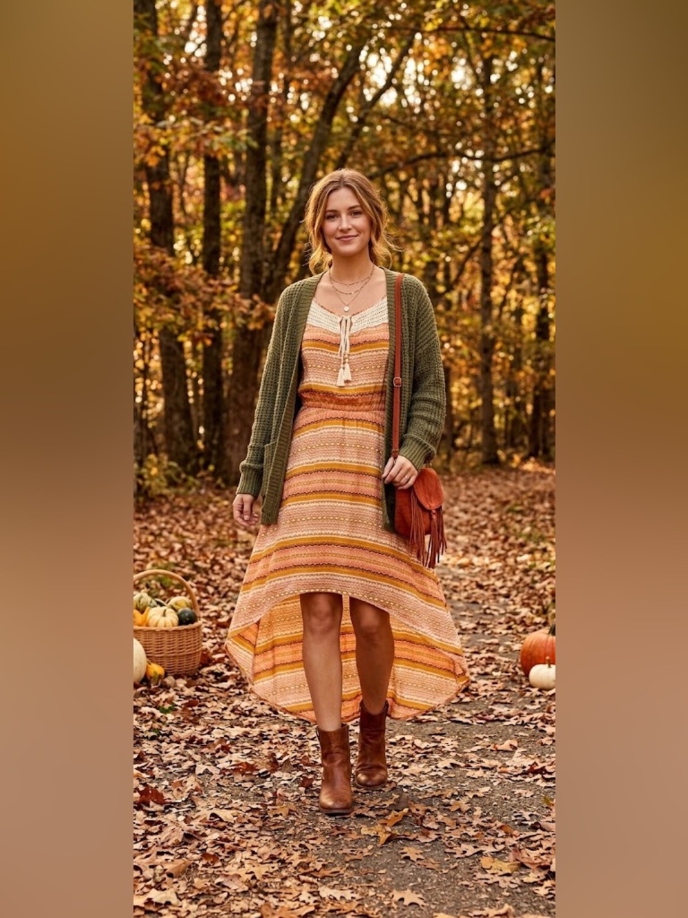 Umgee Sleeveless High Low Dress Size Small Boho Crochet Zig Zag Pattern Orange